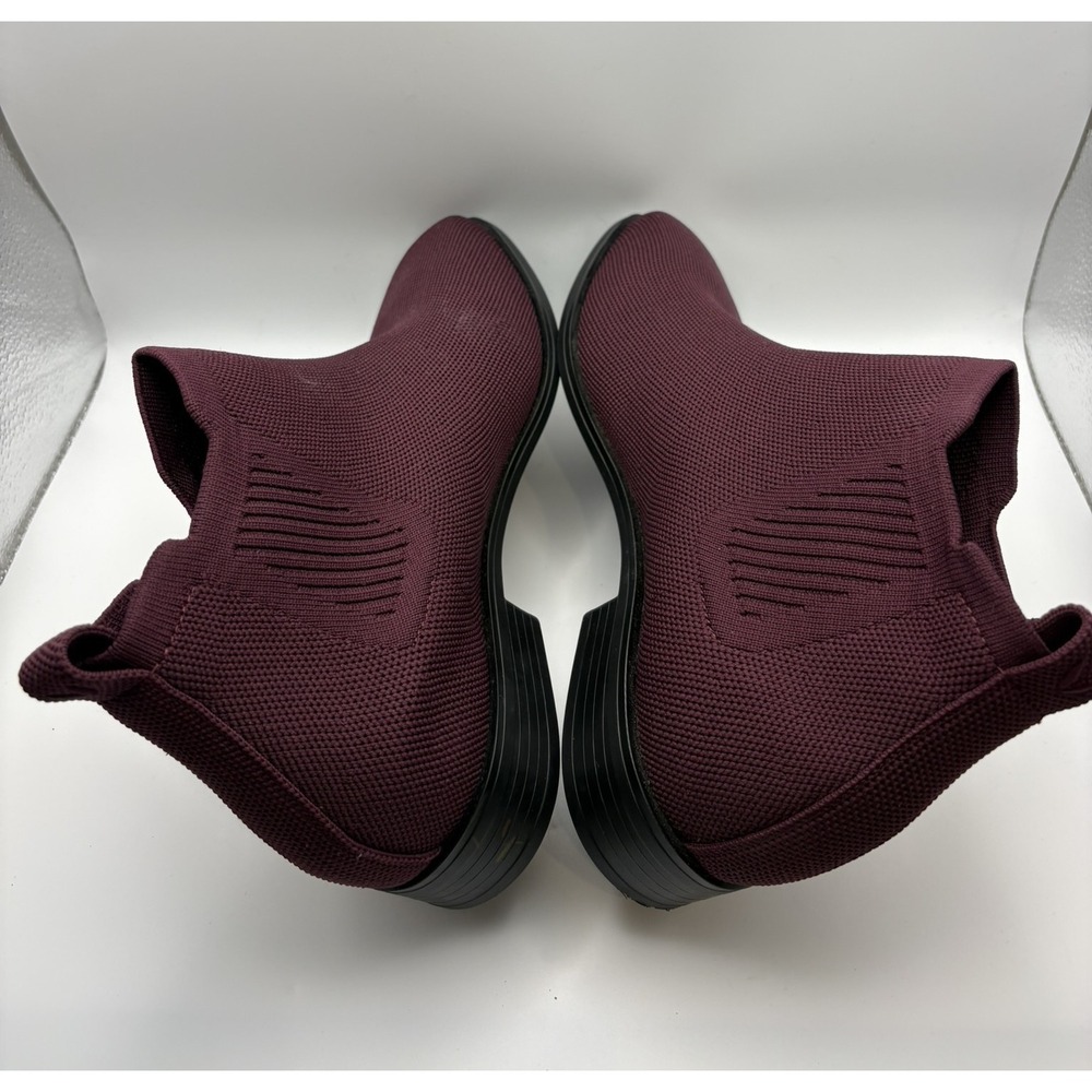 VIVAIA Ryan Pro Chelsea Boots Women EU 38 US 8 Burgundy Knit Square Toe Comfort - Picture 4 of 9